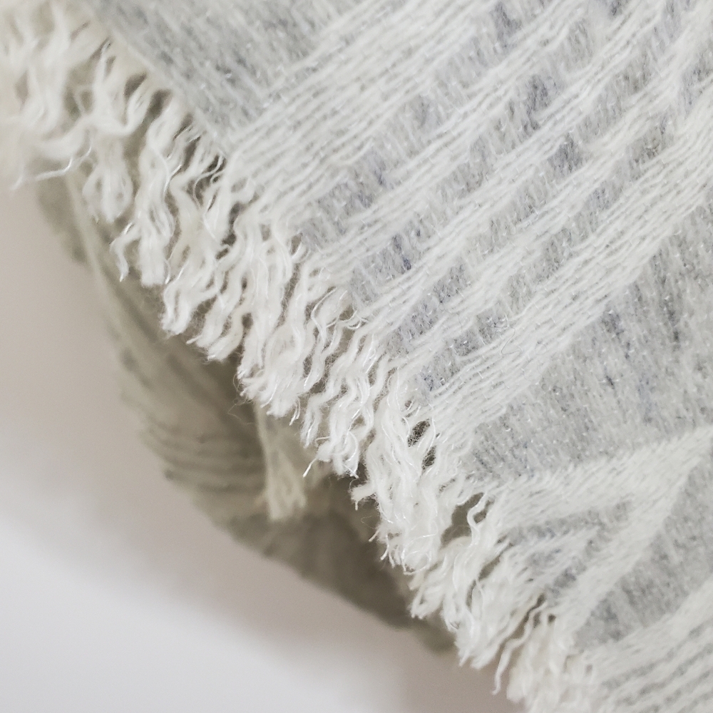 Maje Gray and Cream Geometric Knit Poncho - Picture 3 of 8